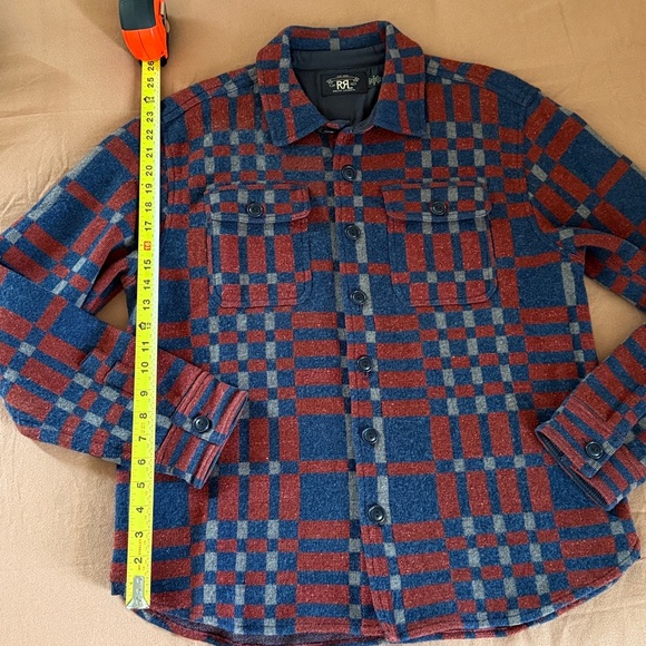 RRL Matlock Linen Cashmere Workshirt - Red/Blue, Size L - Picture 10 of 10